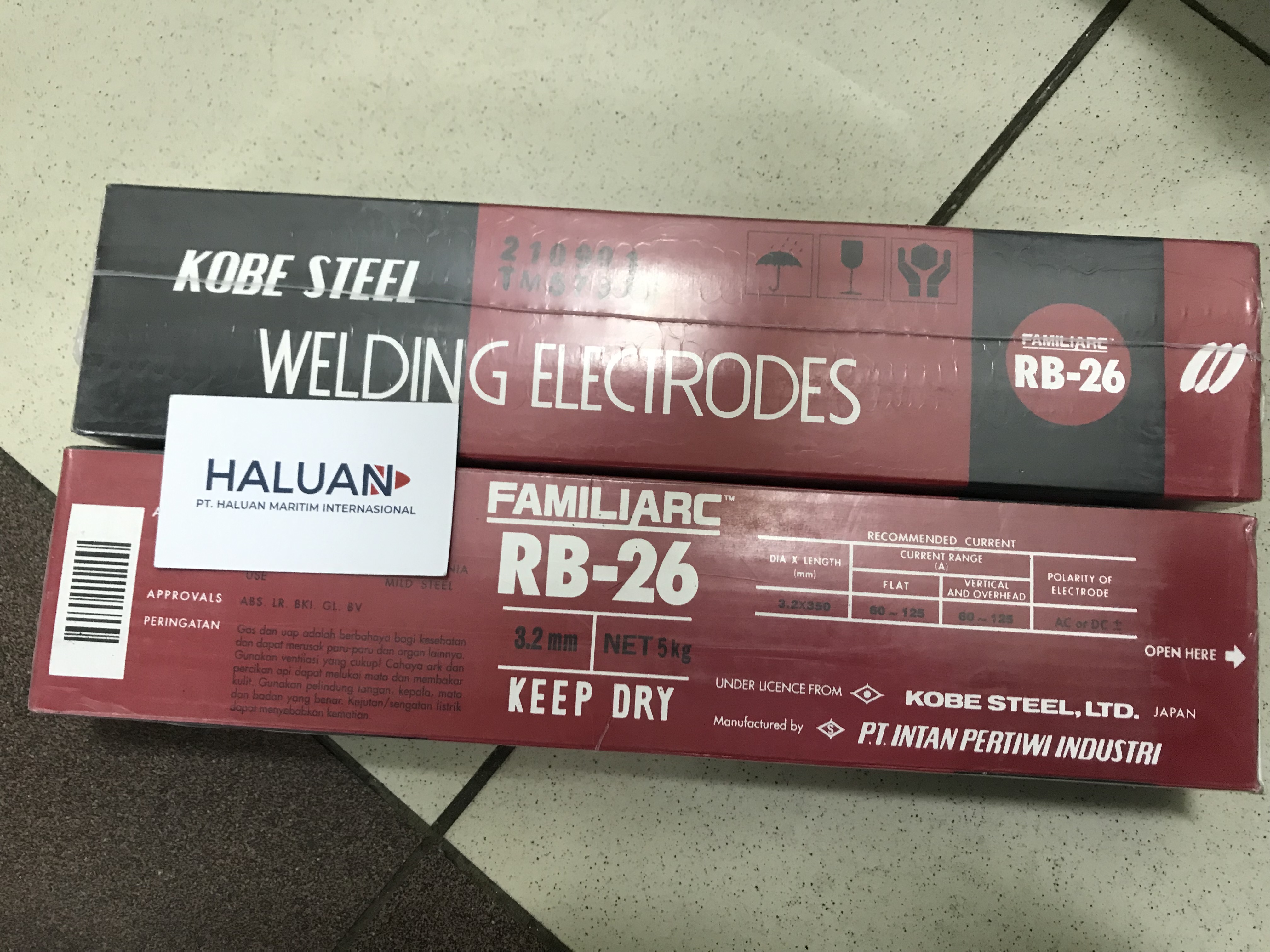 Electrode RB-26 2.6MM 5Kg - IMPA 851327 Electrode RB-26 3.2MM 5Kg - IMPA 851328 Electrode RB-26 4.0M
